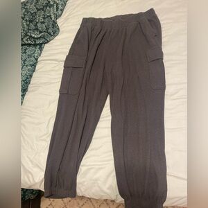 Aerie Dark Gray Textured Pants